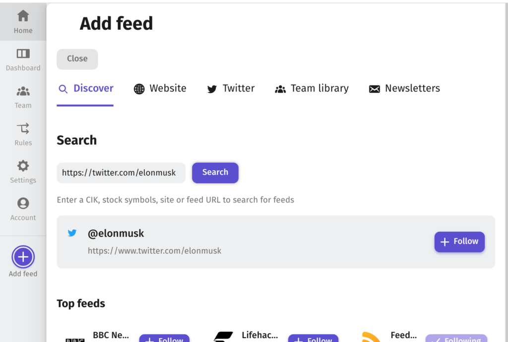 Follow Twitter with Feeder | Feeder – RSS Feed Reader