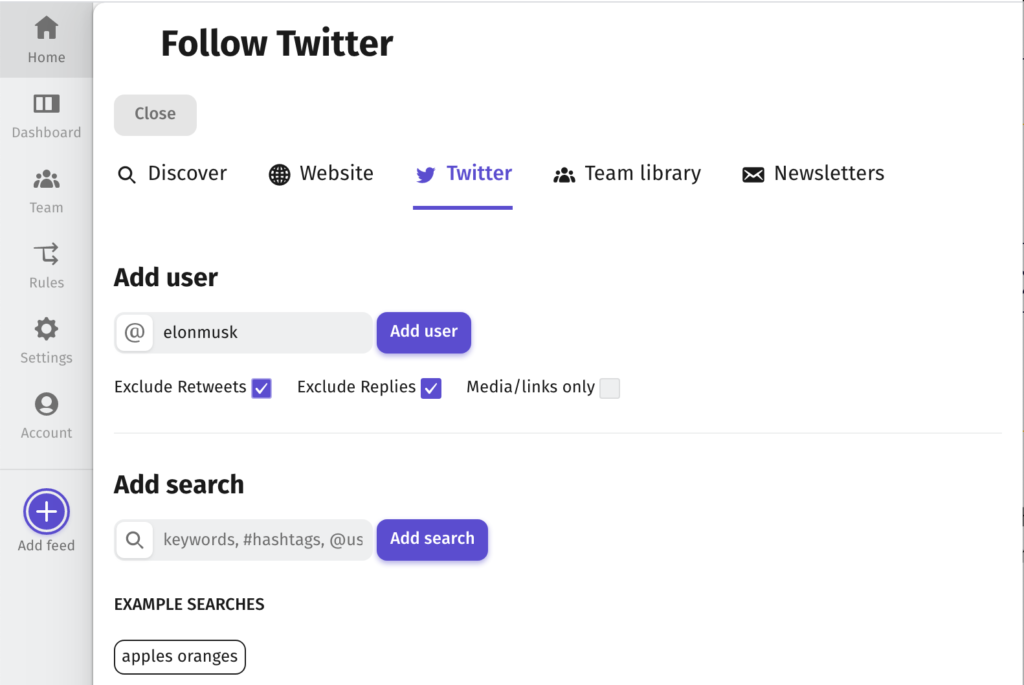 Follow Twitter with Feeder | Feeder – RSS Feed Reader